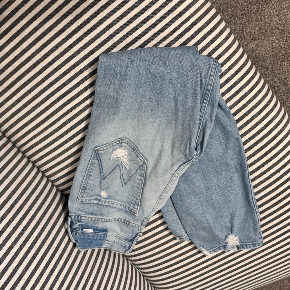 MOTHER Faded Blue Denim Jeans